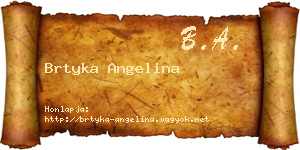 Brtyka Angelina névjegykártya